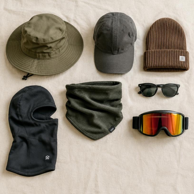 Illustrative hats, masks & eyewear